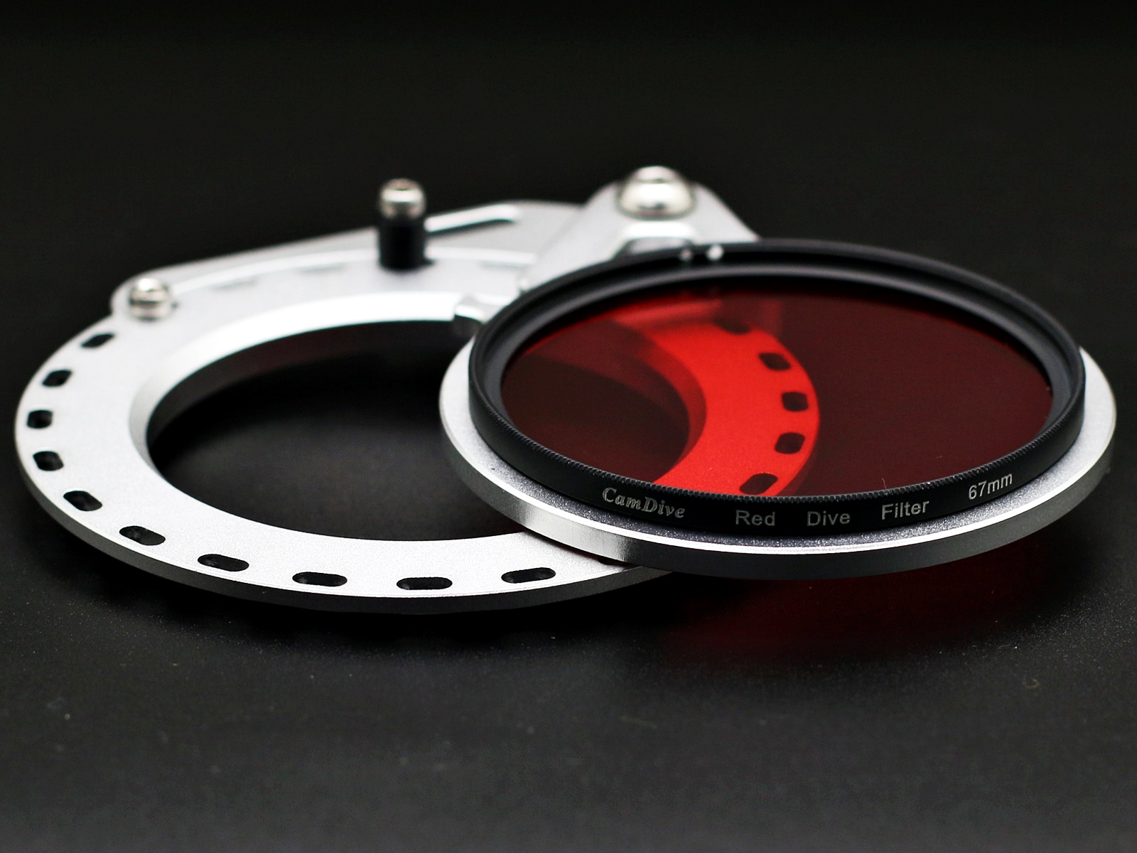 KitDive Flip adapter 67mm + Red filter, откидной адаптер - держатель с красным фильтром